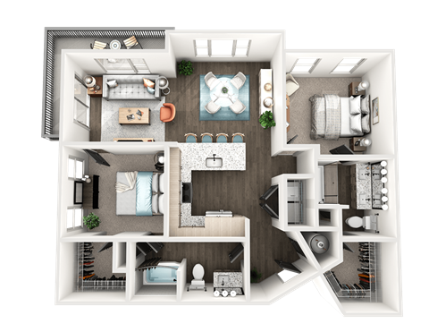 2 bed 2 bath F at The Wren Apartments, Lawrenceville , Georgia